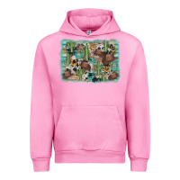 Fuchsia Pink cactus cowboy hat background Urban Hoodie - AdoDesignShop