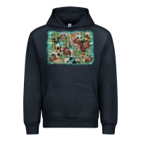 Navy cactus cowboy hat background Urban Hoodie - AdoDesignShop