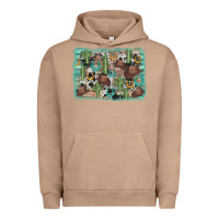 Pigment Burro cactus cowboy hat background Urban Hoodie - AdoDesignShop
