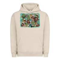Pigment French Oak cactus cowboy hat background Urban Hoodie - AdoDesignShop