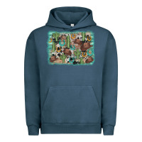 Pigment Midnight Navy cactus cowboy hat background Urban Hoodie - AdoDesignShop