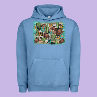 Cactus Cowboy Hat Background Urban Hoodie Designed By Adodesignshop