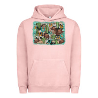 Pigment Salmon cactus cowboy hat background Urban Hoodie - AdoDesignShop