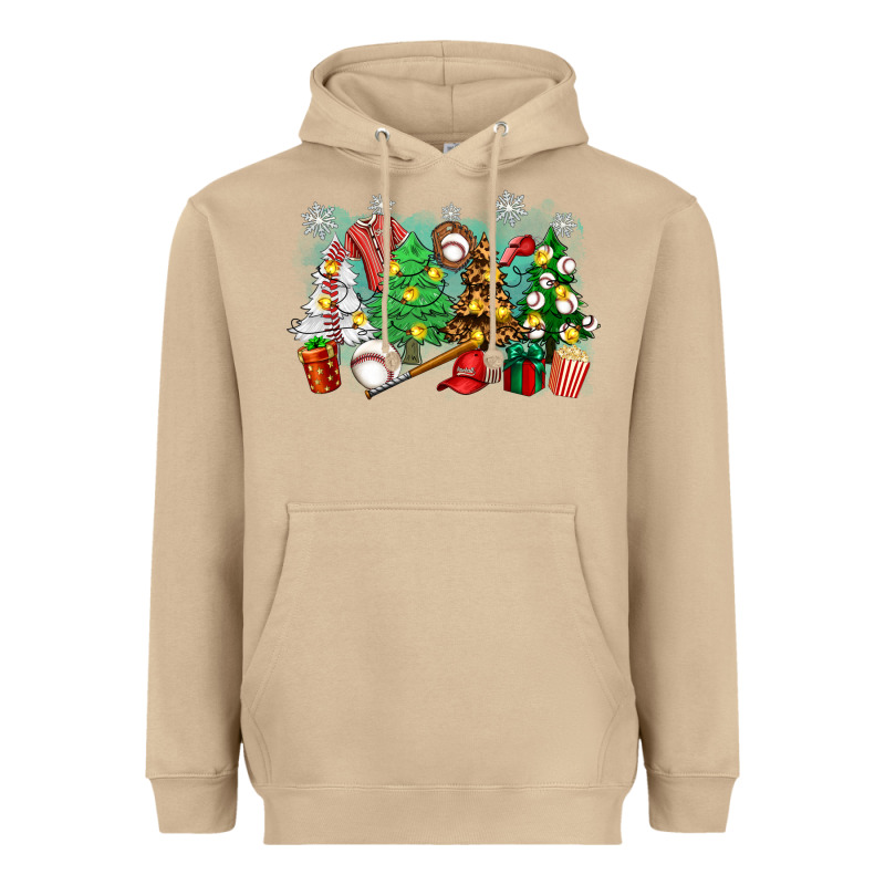 Christmas Trees With Baseball Heavyweight Hoodie by Zillion Design Studio | Teevron