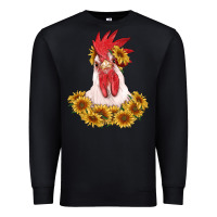 Black rooster head with sunflowers Premium Sweatshirt - RanaPortraitStore