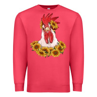 Cardinal rooster head with sunflowers Premium Sweatshirt - RanaPortraitStore