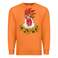 Carrot rooster head with sunflowers Premium Sweatshirt - RanaPortraitStore