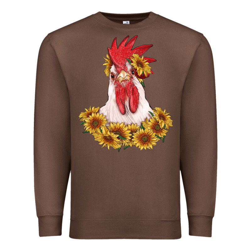 Rooster Head With Sunflowers Premium Sweatshirt by RanaPortraitStore | Teevron