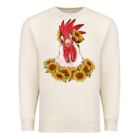 Sandshell rooster head with sunflowers Premium Sweatshirt - RanaPortraitStore