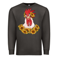 Smoke rooster head with sunflowers Premium Sweatshirt - RanaPortraitStore