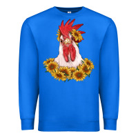 True Royal rooster head with sunflowers Premium Sweatshirt - RanaPortraitStore