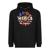 Black merica with sunflower Heavyweight Hoodie - texasbilliewilder