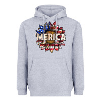 Heather Grey merica with sunflower Heavyweight Hoodie - texasbilliewilder
