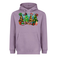 Lavender christmas trees with football Heavyweight Hoodie - Zillion Design Studio