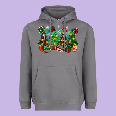 Christmas Trees With Football Heavyweight Hoodie Designed By Zillion Design Studio