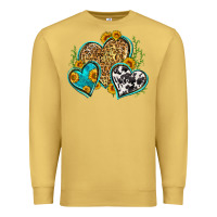 Antique Gold leopard cowhide hearts Premium Sweatshirt - Zillion Design Studio
