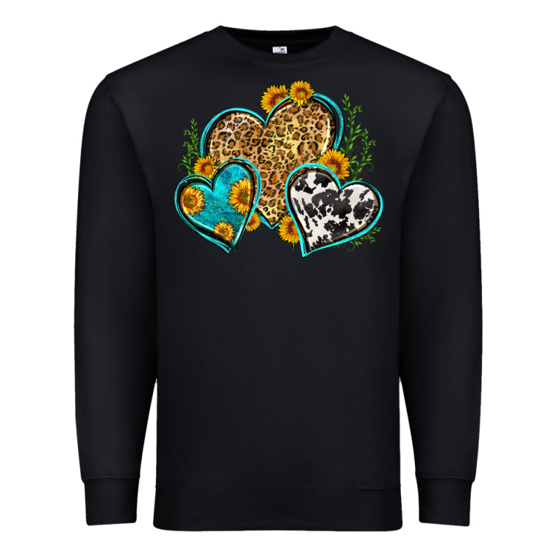 Leopard Cowhide Hearts Premium Sweatshirt by Zillion Design Studio | Teevron