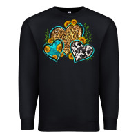 Black leopard cowhide hearts Premium Sweatshirt - Zillion Design Studio