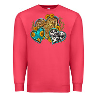 Cardinal leopard cowhide hearts Premium Sweatshirt - Zillion Design Studio