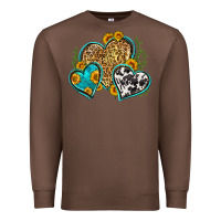Chestnut leopard cowhide hearts Premium Sweatshirt - Zillion Design Studio