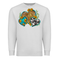 Dove Grey leopard cowhide hearts Premium Sweatshirt - Zillion Design Studio
