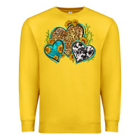 Lemon leopard cowhide hearts Premium Sweatshirt - Zillion Design Studio