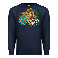 Navy leopard cowhide hearts Premium Sweatshirt - Zillion Design Studio
