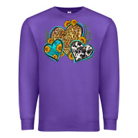 Purple leopard cowhide hearts Premium Sweatshirt - Zillion Design Studio