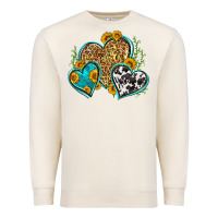 Sandshell leopard cowhide hearts Premium Sweatshirt - Zillion Design Studio
