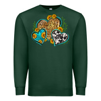 Sports Green leopard cowhide hearts Premium Sweatshirt - Zillion Design Studio