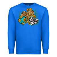 True Royal leopard cowhide hearts Premium Sweatshirt - Zillion Design Studio
