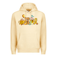 Pina Colada childhood cancer ribbon and coffee cups Premium Hoodie - AdoDesignShop