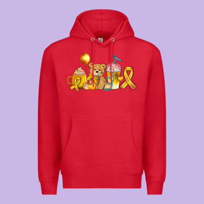 Childhood Cancer Ribbon And Coffee Cups Premium Hoodie Designed By Adodesignshop
