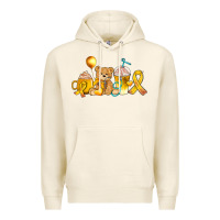 Tofu childhood cancer ribbon and coffee cups Premium Hoodie - AdoDesignShop