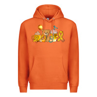 Carrot childhood cancer ribbon and coffee cups Premium Hoodie - AdoDesignShop