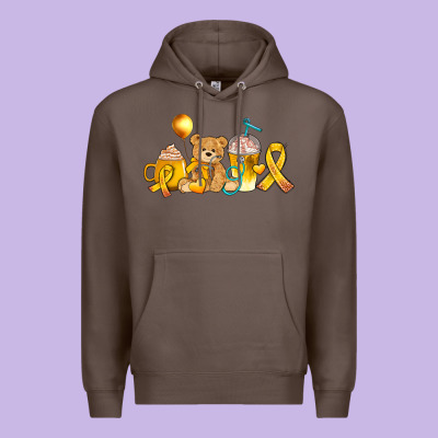 Childhood Cancer Ribbon And Coffee Cups Premium Hoodie Designed By Adodesignshop