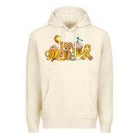 Sandshell childhood cancer ribbon and coffee cups Premium Hoodie - AdoDesignShop