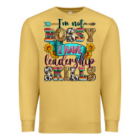 Antique Gold i'm not bossy i have leadership skills Premium Sweatshirt - Zillion Design Studio