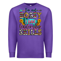 Purple i'm not bossy i have leadership skills Premium Sweatshirt - Zillion Design Studio