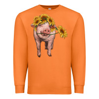 Carrot pig with sunflowers Premium Sweatshirt - RanaPortraitStore