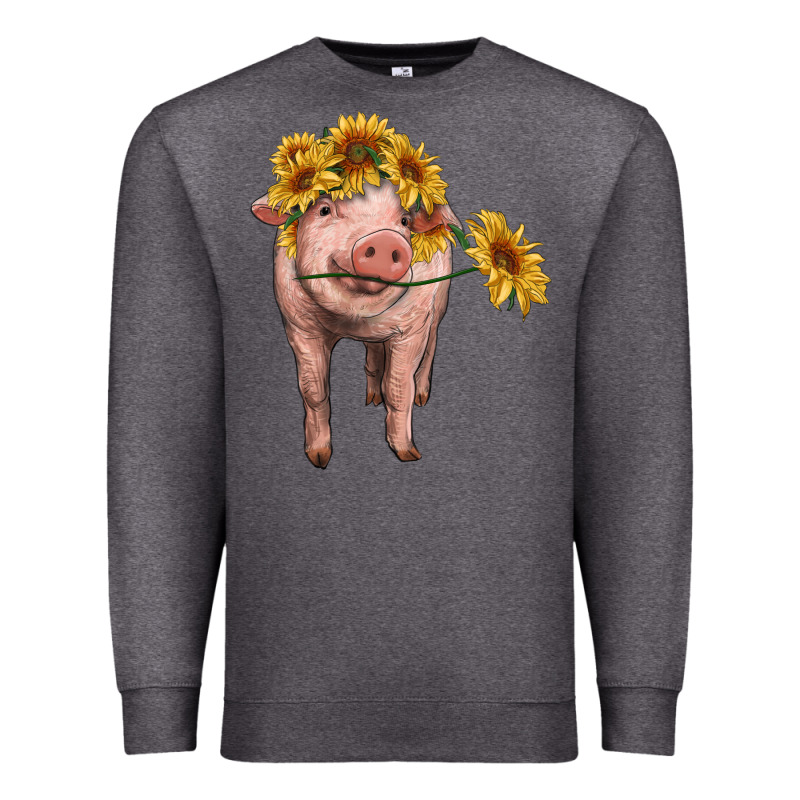 Pig With Sunflowers Premium Sweatshirt by RanaPortraitStore | Teevron