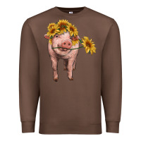 Chestnut pig with sunflowers Premium Sweatshirt - RanaPortraitStore
