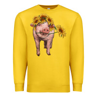 Lemon pig with sunflowers Premium Sweatshirt - RanaPortraitStore