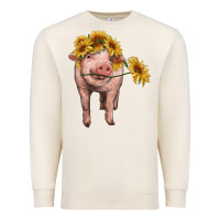 Sandshell pig with sunflowers Premium Sweatshirt - RanaPortraitStore