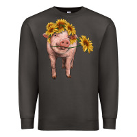 Smoke pig with sunflowers Premium Sweatshirt - RanaPortraitStore