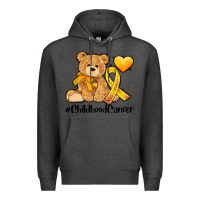 Charcoal Heather childhood cancer and cancer ribbon Premium Hoodie - AdoDesignShop