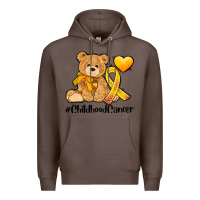 Coffee childhood cancer and cancer ribbon Premium Hoodie - AdoDesignShop