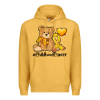 Mustard childhood cancer and cancer ribbon Premium Hoodie - AdoDesignShop