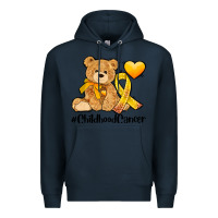 Navy childhood cancer and cancer ribbon Premium Hoodie - AdoDesignShop