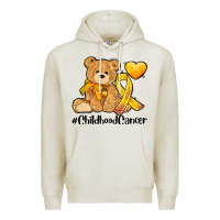 Oatmeal Heather childhood cancer and cancer ribbon Premium Hoodie - AdoDesignShop
